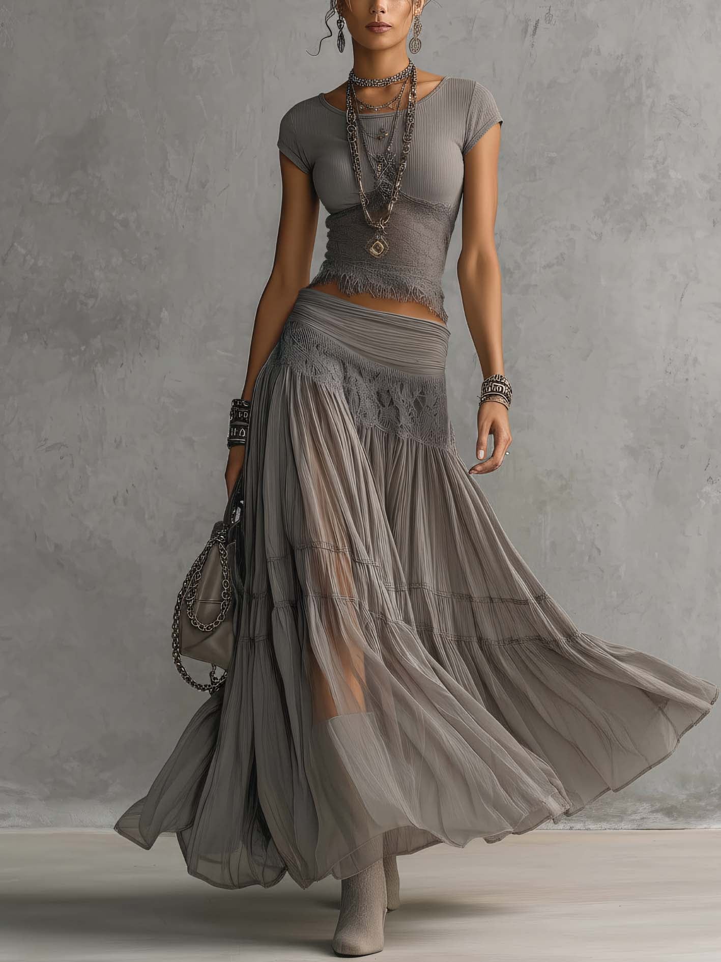 Elena Lace | Maxi Skirt Set