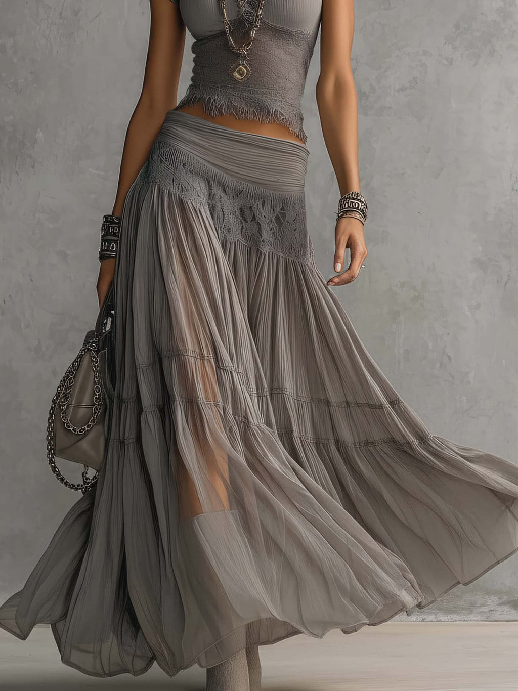 Elena Lace | Maxi Skirt Set
