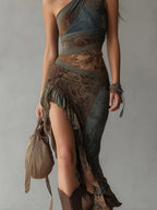 Sierra™ – One Shoulder Boho Maxi Dress