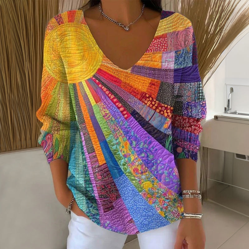 Aurielle Vintage Patchwork Top