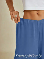 Cropped lengte rechte pijp broek met chiffon split pijp overlay
