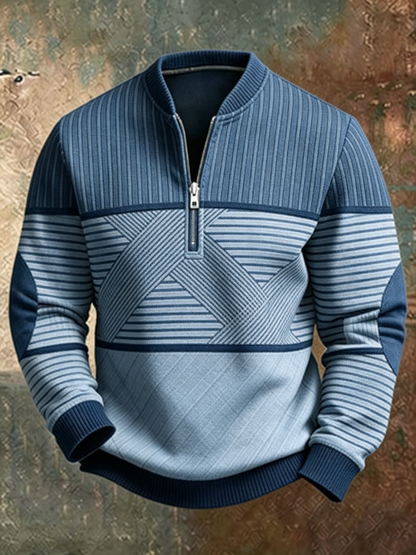 Viktor™ | Geometric Half-Zip Sweater