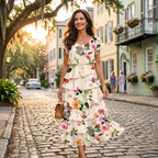 Helena | Elegant Comfort Ruffle Dress