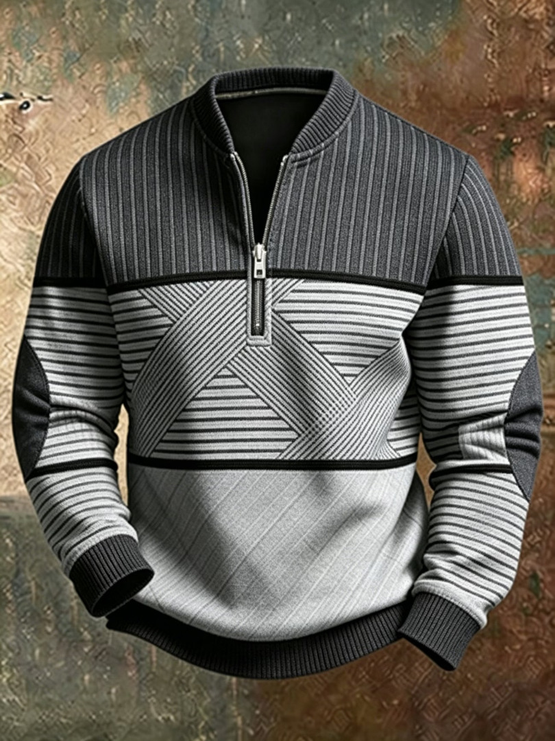Viktor™ | Geometric Half-Zip Sweater