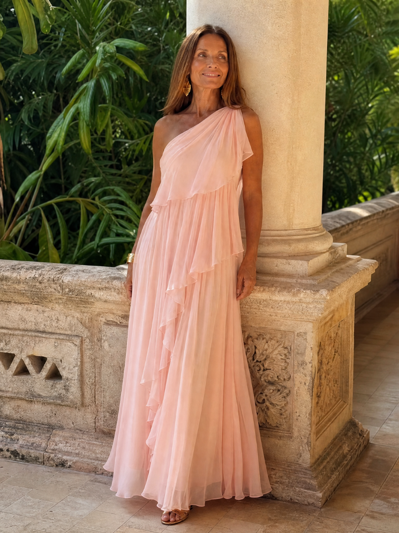 Eliana™ | One-Shoulder Chiffon Maxi Dress