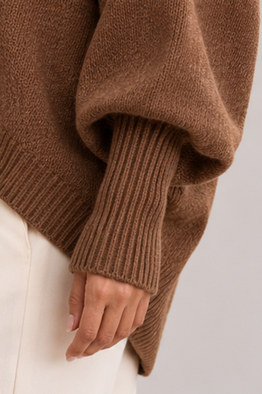 Marisse™ | Asymmetric Button Turtleneck Sweater