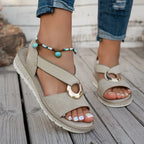Skylar | Flat Sandals With Metal Buckle