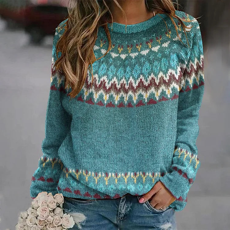 Soryelle | Retro Wave Pattern Sweater