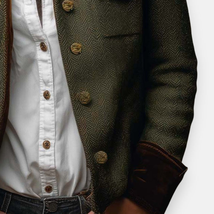 Corrie - Tweed Jacket with Velvet Details