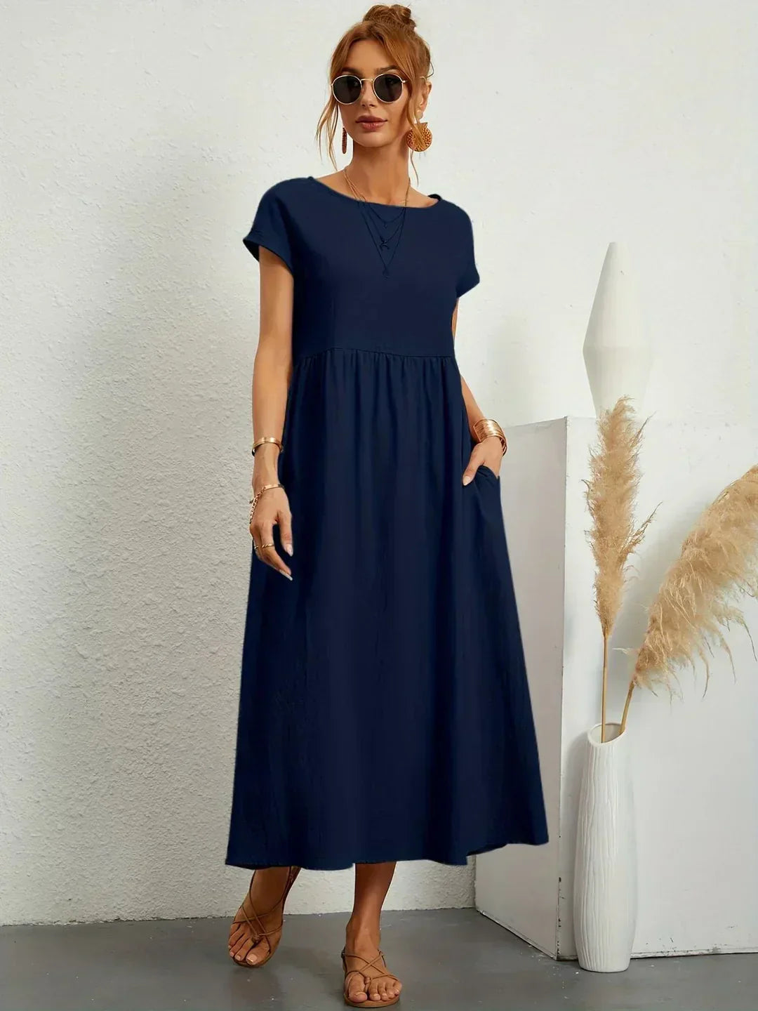 Gabrielle™ — Flowing Midi Dress Timeless Elegance