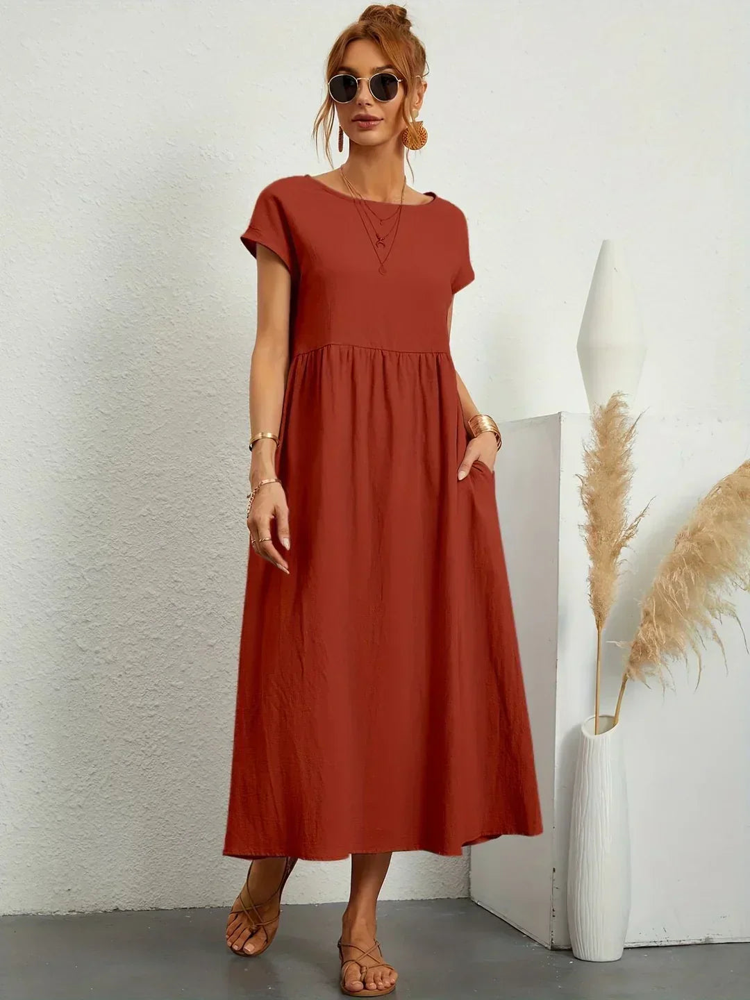 Gabrielle™ — Flowing Midi Dress Timeless Elegance