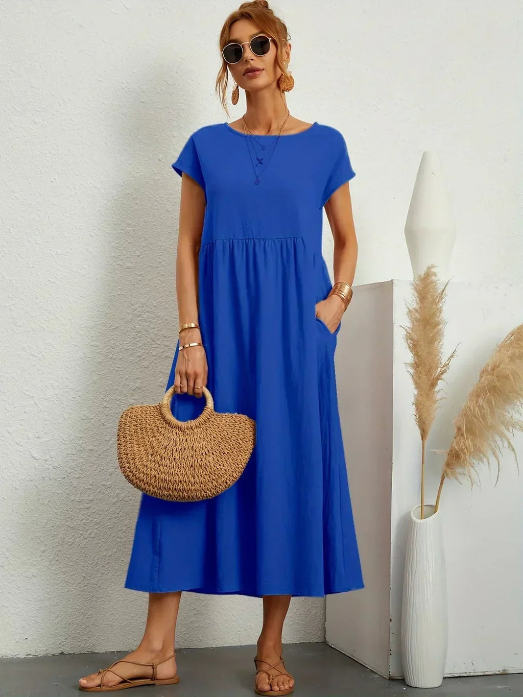 Gabrielle™ — Flowing Midi Dress Timeless Elegance