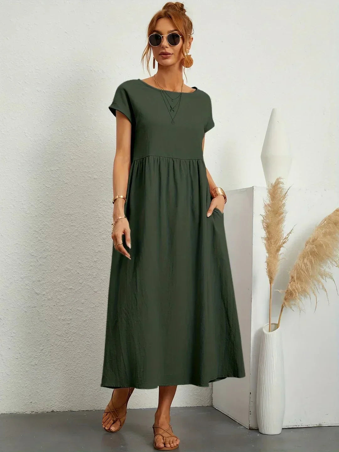 Gabrielle™ — Flowing Midi Dress Timeless Elegance