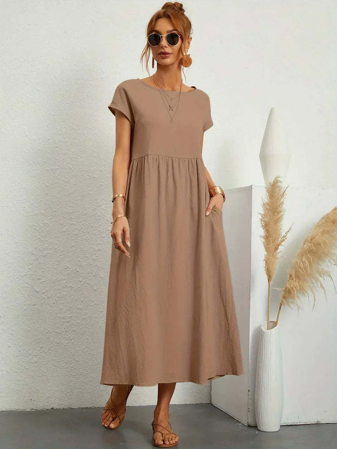 Gabrielle™ — Flowing Midi Dress Timeless Elegance