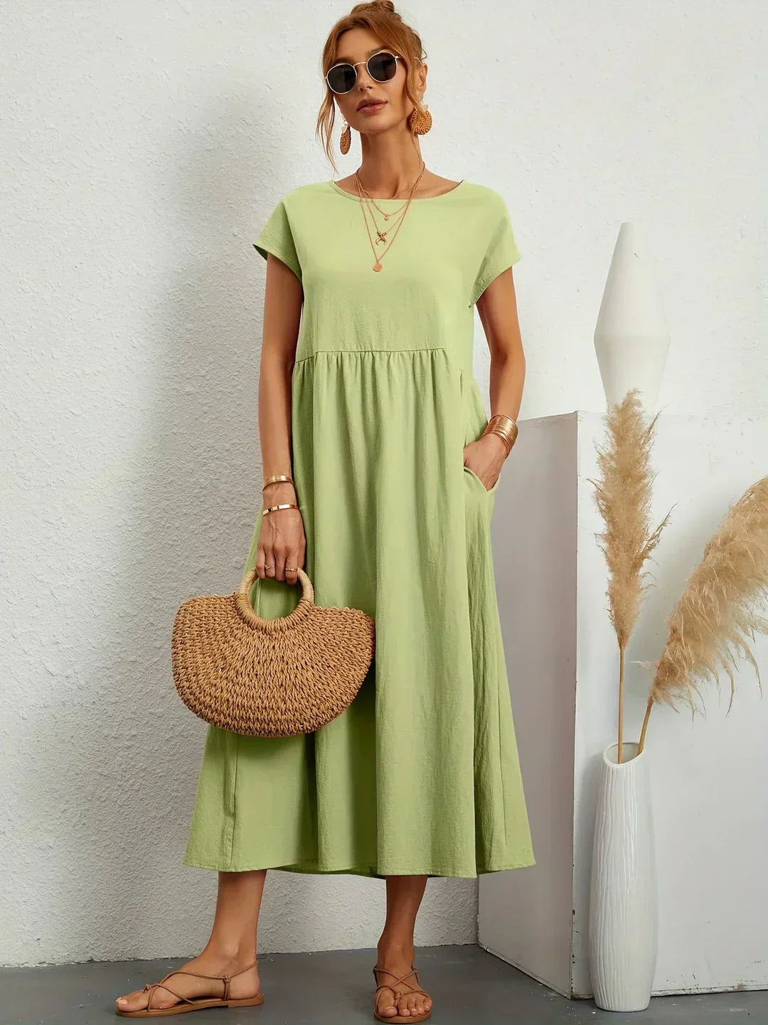 Gabrielle™ — Flowing Midi Dress Timeless Elegance