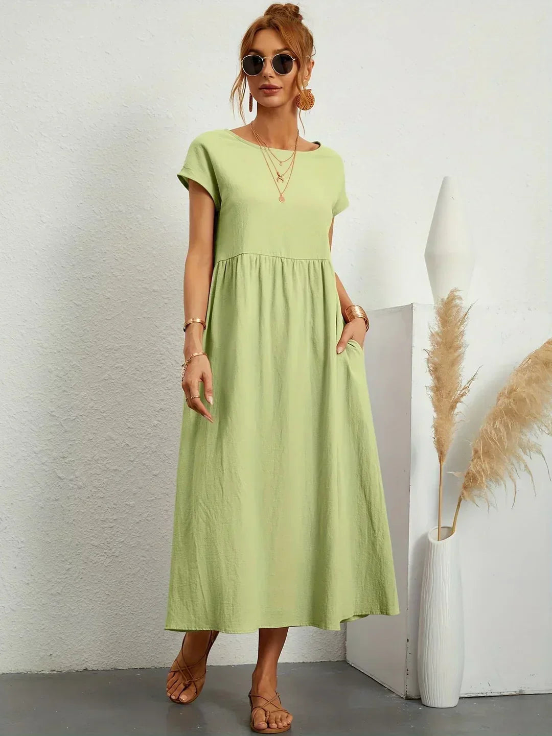 Gabrielle™ — Flowing Midi Dress Timeless Elegance