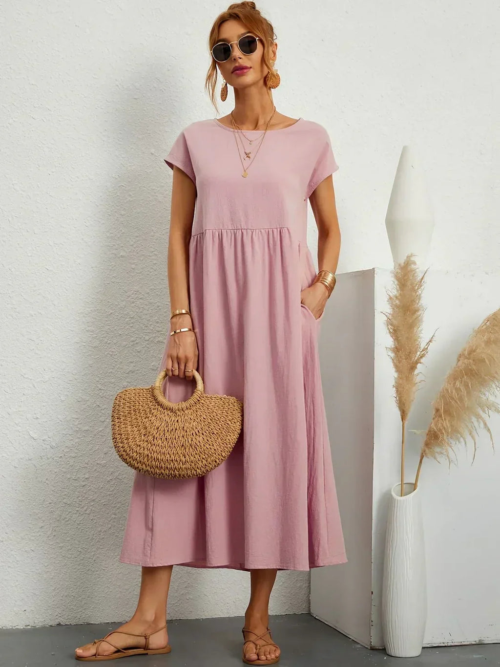 Gabrielle™ — Flowing Midi Dress Timeless Elegance