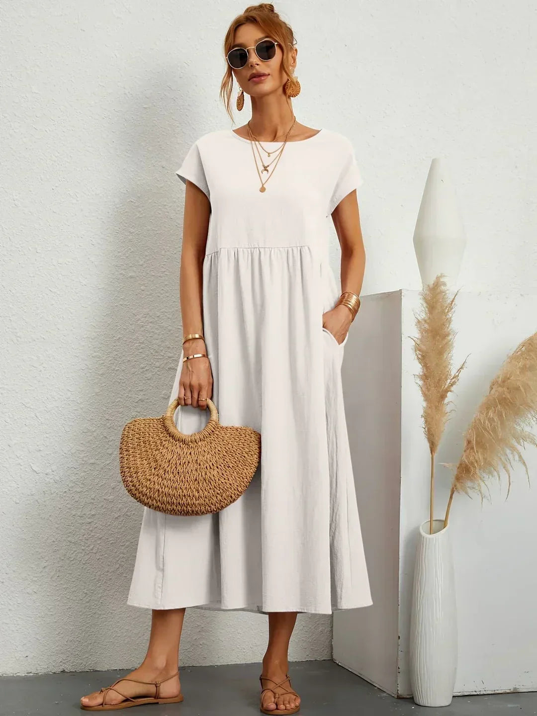 Gabrielle™ — Flowing Midi Dress Timeless Elegance