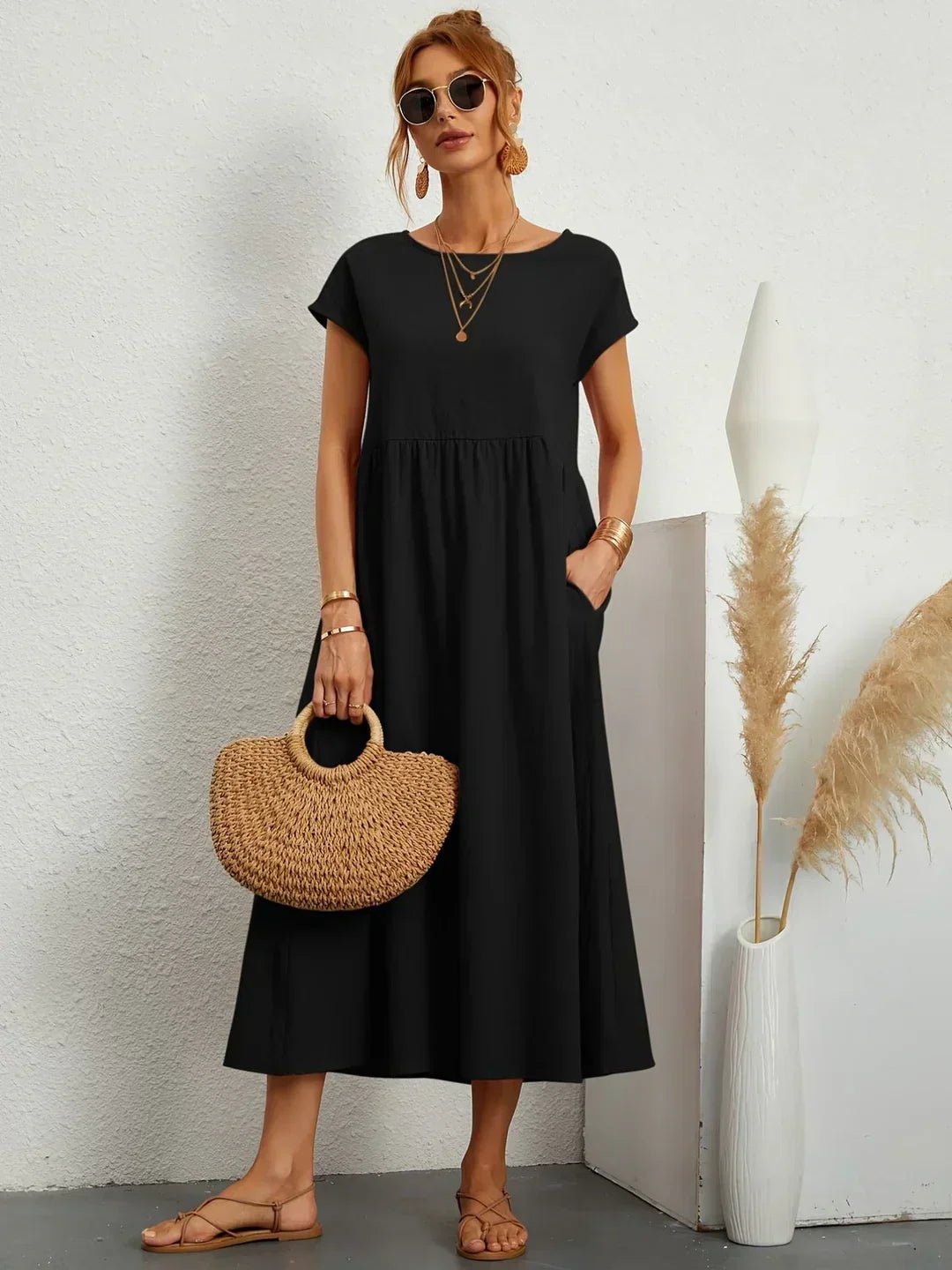 Gabrielle™ — Flowing Midi Dress Timeless Elegance