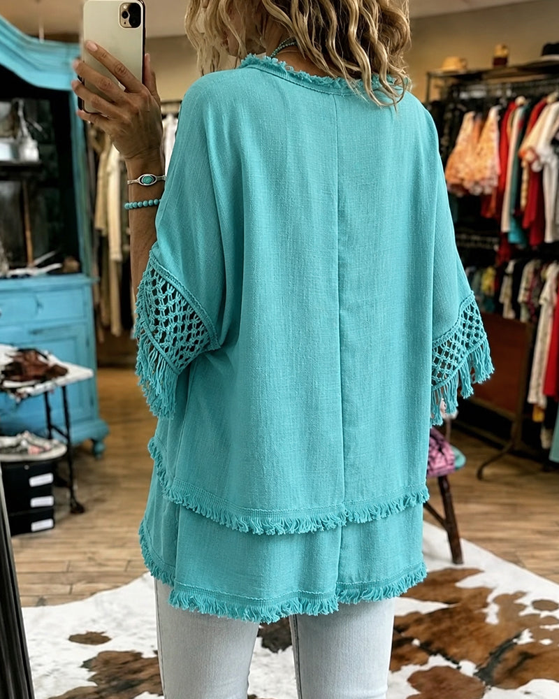 Mirelle™ | Bohemian Crochet Blouse
