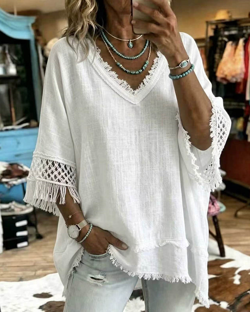 Mirelle™ | Bohemian Crochet Blouse