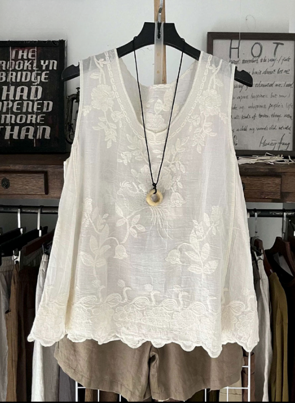 Vintage Linen Tank Top