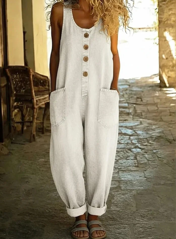 Saylor - Vintage Soft Cotton Denim-Look Overalls