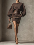 CLÉA | Short Knit Dress with Structured Belt