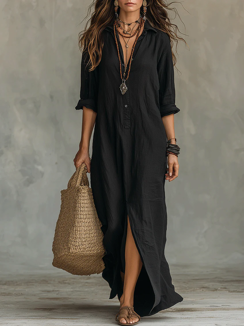 Soline | Button Maxi Dress