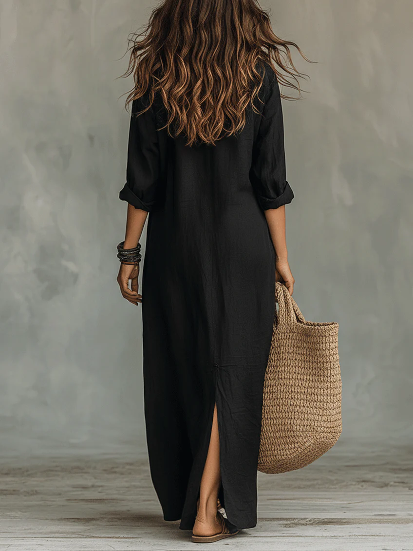 Soline | Button Maxi Dress