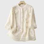 Nellie™ | Elegant Top with Embroidered Flowers