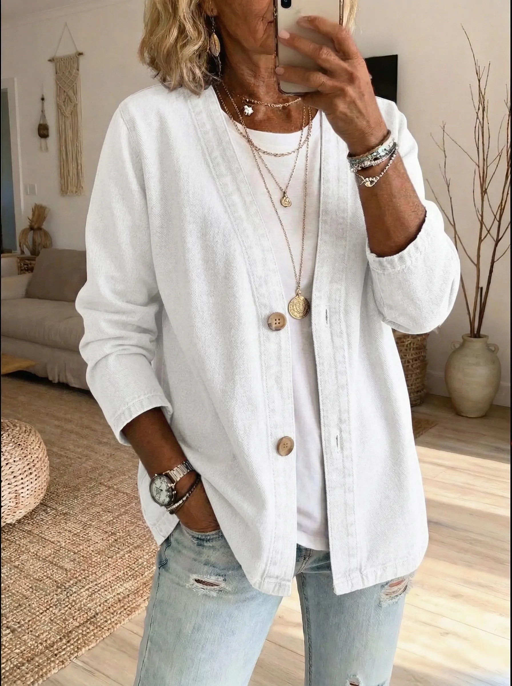 Dariah | Denim Button Coat