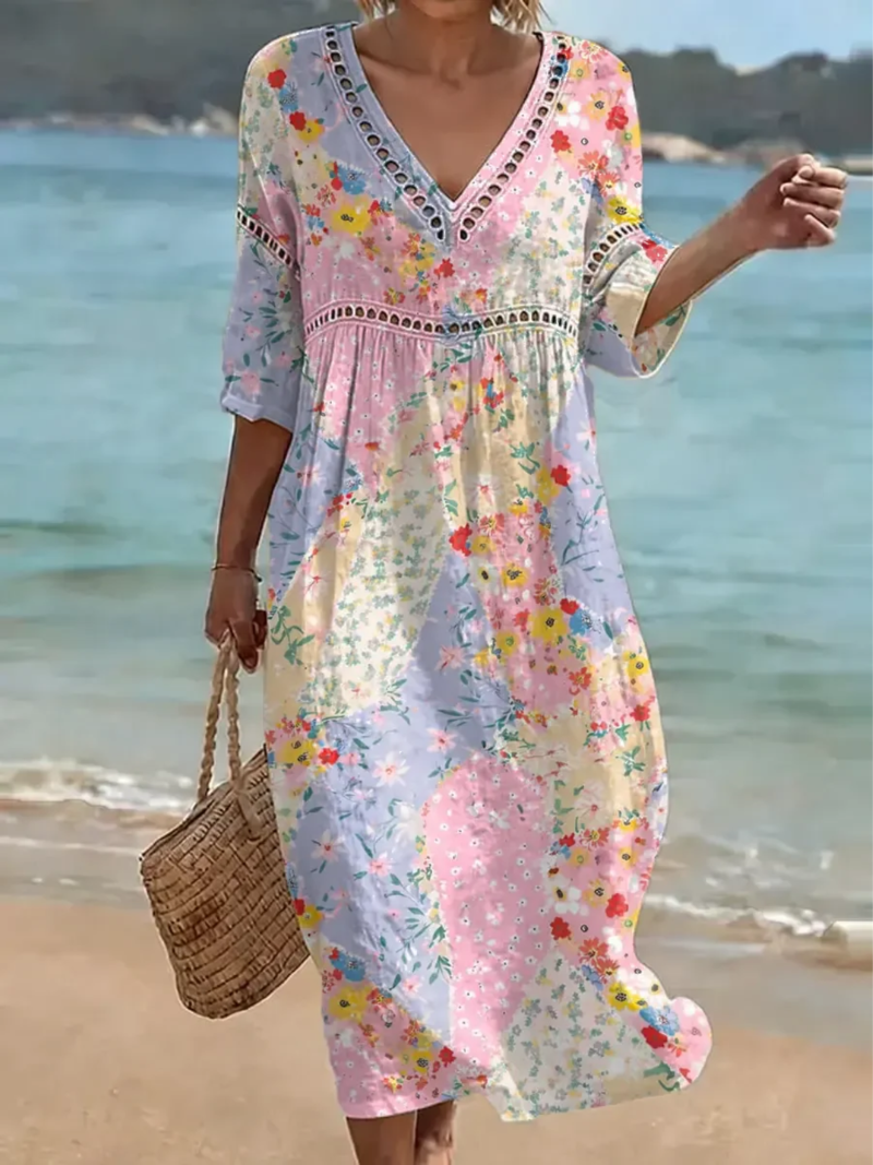 Clara Waverly™ | Floral Patchwork Dress