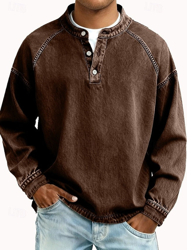 Amir | Washed Long Sleeve Henley