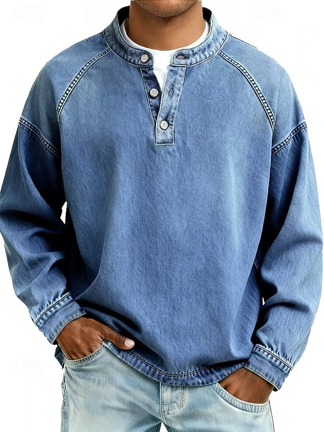 Amir | Washed Long Sleeve Henley