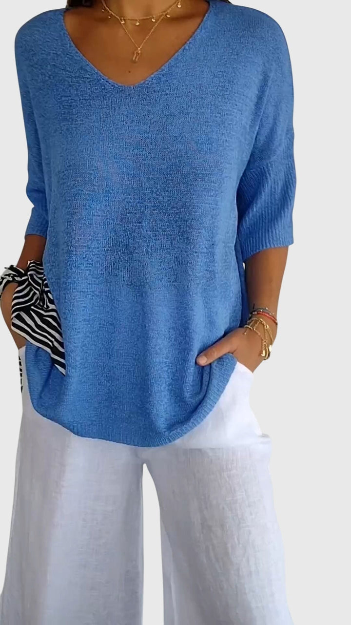 Cassandra™ | Elegant V-Neck Top