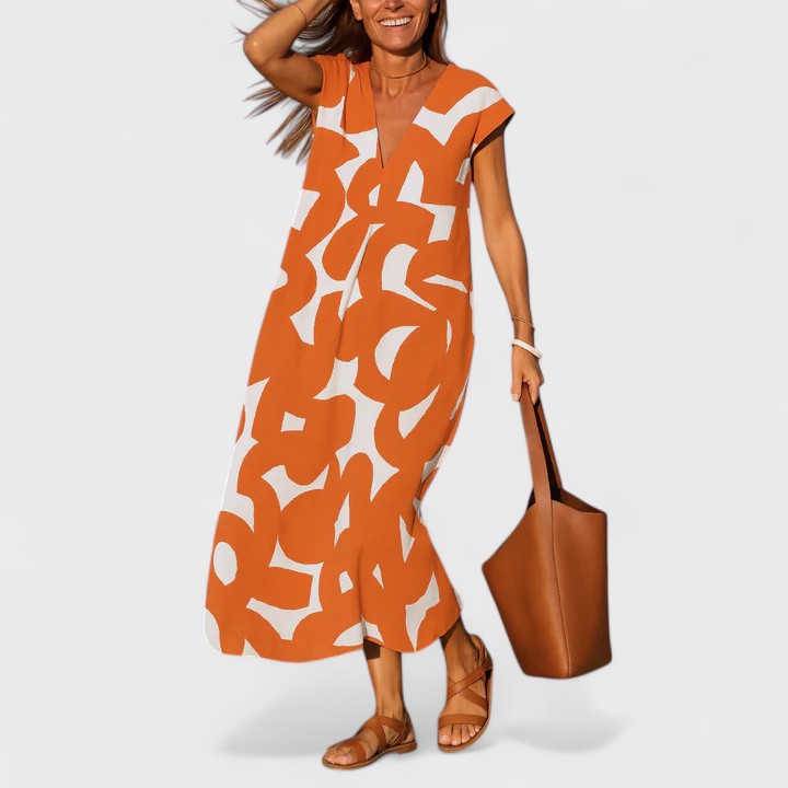 Valery™ | Flowing V-Neck Dress