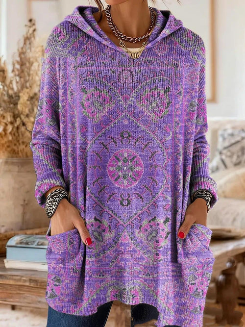 Alice™ Retro Ethnic Print Hooded Tunic