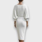 Lunaria – Draped Batwing Midi Dress
