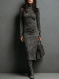 Mildred™ Elegant Suede Maxi Dress